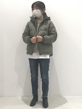 「NANGA（ナンガ）のアイテム」を使った、ニコルさん（レディース・153cm）の秋コーディネート