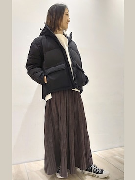 「NANGA（ナンガ）のアイテム」を使った、ニコルさん（レディース・153cm）の秋コーディネート