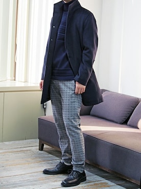 「きれいめスタイル」｜「アイテム（その他アウター）」を使った、ニコルさん（メンズ・173cm）の冬コーディネート