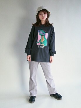 「179/WG（イチナナキュウダブルジー）のアイテム（帽子）」を使った、ニコルさん（レディース・158cm）の冬コーディネート
