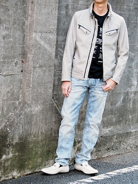 「21ss」｜「アイテム（ジャケット/アウター）」を使った、ニコルさん（メンズ・173cm）の冬コーディネート