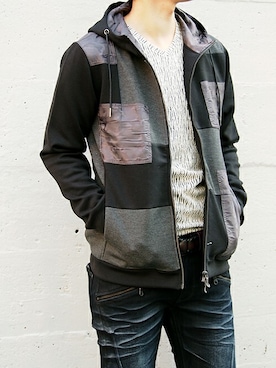 「HIDEAWAYS NICOLE（ハイダウェイニコル）のアイテム」を使った、ニコルさん（メンズ・174cm）の冬コーディネート