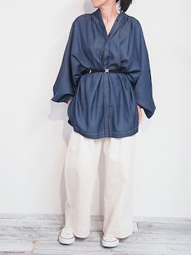 「チュニック」｜ニコルさん（メンズ・158cm）の冬コーディネート