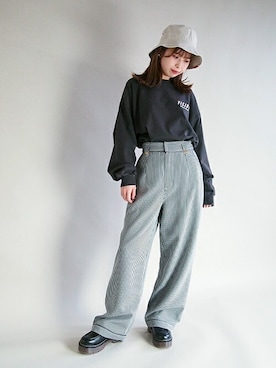「179/WG（イチナナキュウダブルジー）のアイテム（帽子）」を使った、ニコルさん（レディース・158cm）の冬コーディネート