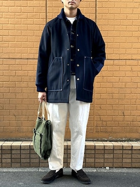 「ワーク」｜「アイテム（スタジャン）」を使った、ニコルさん（メンズ・178cm）の冬コーディネート