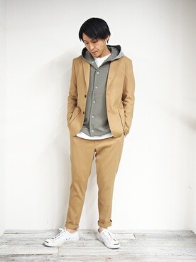 「ジャックパーセル」｜「アイテム（マウンテンパーカー）」を使った、ニコルさん（メンズ・178cm）の冬コーディネート
