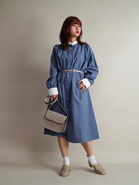 「179/WG（イチナナキュウダブルジー）のアイテム（ワンピース/ドレス）」を使った、ニコルさん（レディース・158cm）の冬コーディネート