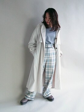 「179/WG（イチナナキュウダブルジー）のアイテム（トレンチコート）」を使った、ニコルさん（レディース・154cm）の冬コーディネート