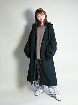 「179/WG（イチナナキュウダブルジー）のアイテム（トレンチコート）」を使った、ニコルさん（レディース・158cm）の冬コーディネート