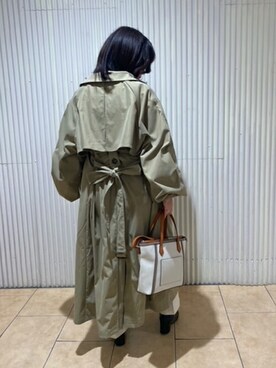 「179/WG（イチナナキュウダブルジー）のアイテム（トレンチコート）」を使った、ニコルさん（レディース・152cm）の冬コーディネート