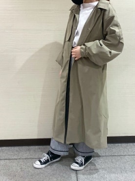 「179/WG（イチナナキュウダブルジー）のアイテム（トレンチコート）」を使った、ニコルさん（レディース・163cm）の冬コーディネート
