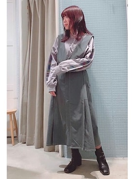 「179/WG（イチナナキュウダブルジー）のアイテム（ワンピース/ドレス）」を使った、ニコルさん（レディース・152cm）の冬コーディネート