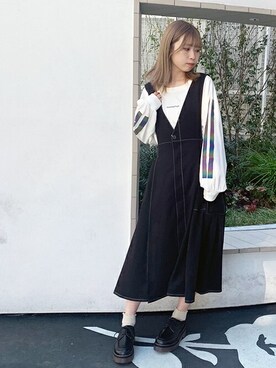 「179/WG（イチナナキュウダブルジー）のアイテム（ワンピース/ドレス）」を使った、ニコルさん（レディース・158cm）の冬コーディネート