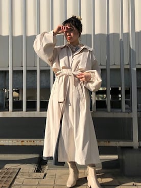 「179/WG（イチナナキュウダブルジー）のアイテム（トレンチコート）」を使った、ニコルさん（レディース・154cm）の冬コーディネート