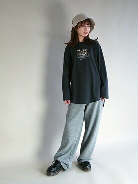 「179/WG（イチナナキュウダブルジー）のアイテム（帽子）」を使った、ニコルさん（レディース・158cm）の冬コーディネート