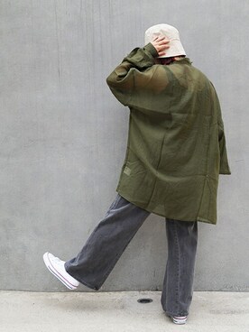 「179/WG（イチナナキュウダブルジー）のアイテム（帽子）」を使った、ニコルさん（レディース・158cm）の春コーディネート