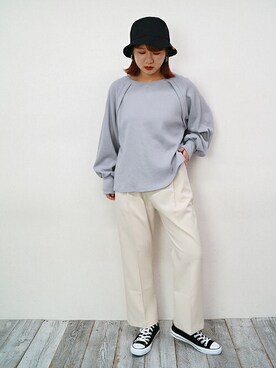 「179/WG（イチナナキュウダブルジー）のアイテム（帽子）」を使った、ニコルさん（レディース・158cm）の春コーディネート