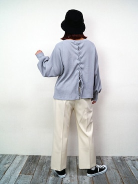 「179/WG（イチナナキュウダブルジー）のアイテム（帽子）」を使った、ニコルさん（レディース・158cm）の春コーディネート