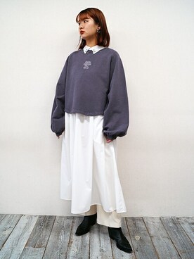 「179/WG（イチナナキュウダブルジー）のアイテム（シャツワンピース）」を使った、ニコルさん（レディース・158cm）の春コーディネート