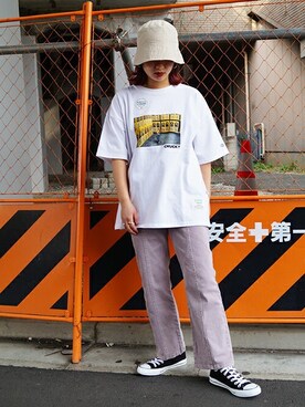 「179/WG（イチナナキュウダブルジー）のアイテム（帽子）」を使った、ニコルさん（レディース・158cm）の春コーディネート