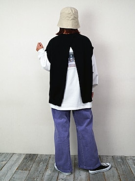 「179/WG（イチナナキュウダブルジー）のアイテム（帽子）」を使った、ニコルさん（レディース・158cm）の春コーディネート