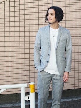 「SET UP」｜「アイテム（アクセサリー）」を使った、ニコルさん（メンズ・176cm）の春コーディネート