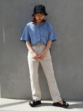 「179/WG（イチナナキュウダブルジー）のアイテム（帽子）」を使った、ニコルさん（レディース・158cm）の春コーディネート