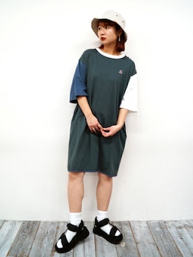 「179/WG（イチナナキュウダブルジー）のアイテム（帽子）」を使った、ニコルさん（レディース・158cm）の春コーディネート