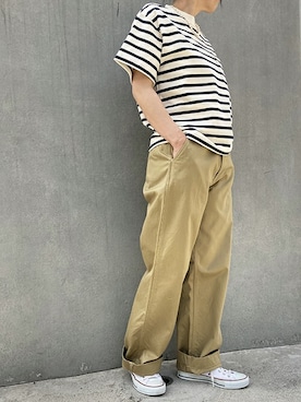 「BROOKLYN OVERALL（ブルックリンオーバーオール）のアイテム」を使った、ニコルさん（レディース・158cm）の春コーディネート
