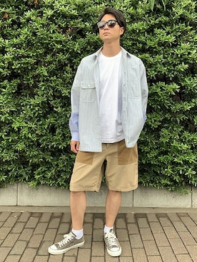 「BROOKLYN OVERALL（ブルックリンオーバーオール）のアイテム」を使った、ニコルさん（メンズ・178cm）の春コーディネート