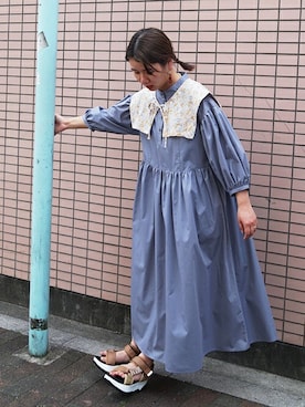 「179/WG（イチナナキュウダブルジー）のアイテム（ワンピース/ドレス）」を使った、ニコルさん（レディース・158cm）の夏コーディネート