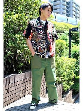 「HIDEAWAYS NICOLE（ハイダウェイニコル）のアイテム」を使った、ニコルさん（メンズ・178cm）の夏コーディネート