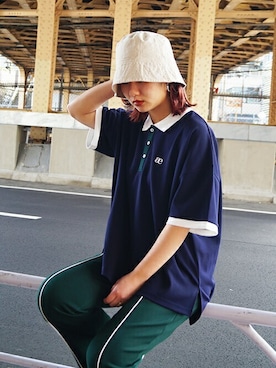 「179/WG（イチナナキュウダブルジー）のアイテム（帽子）」を使った、ニコルさん（レディース・158cm）の夏コーディネート