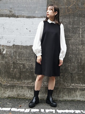 「179/WG（イチナナキュウダブルジー）のアイテム（ワンピース/ドレス）」を使った、ニコルさん（レディース・163cm）の秋コーディネート