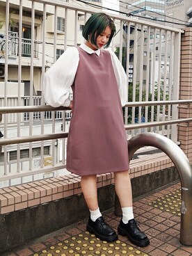 「179/WG（イチナナキュウダブルジー）のアイテム（ワンピース/ドレス）」を使った、ニコルさん（レディース・158cm）の秋コーディネート