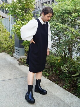「179/WG（イチナナキュウダブルジー）のアイテム（ワンピース/ドレス）」を使った、ニコルさん（レディース・158cm）の秋コーディネート