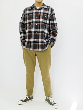 「PENDLETON（ペンドルトン）のアイテム（トップス）」を使った、ニコルさん（メンズ・178cm）の秋コーディネート