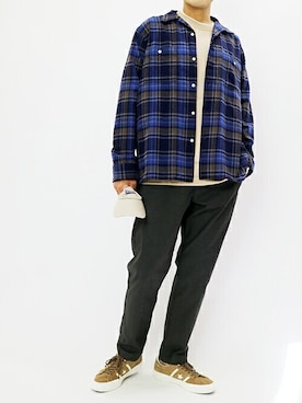 「PENDLETON（ペンドルトン）のアイテム（トップス）」を使った、ニコルさん（メンズ・178cm）の秋コーディネート