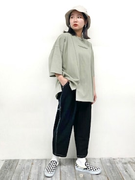 「179/WG（イチナナキュウダブルジー）のアイテム（帽子）」を使った、ニコルさん（レディース・158cm）の秋コーディネート