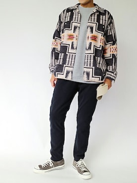 「PENDLETON（ペンドルトン）のアイテム（トップス）」を使った、ニコルさん（メンズ・178cm）の秋コーディネート