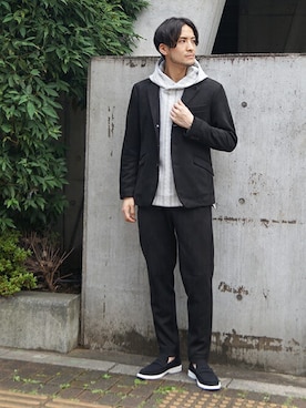 「セットアップスタイル」｜「アイテム（カバーオール）」を使った、ニコルさん（メンズ・176cm）の秋コーディネート