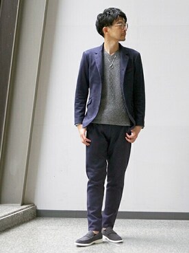 「セットアップスタイル」｜「アイテム（カバーオール）」を使った、ニコルさん（メンズ・181cm）の秋コーディネート