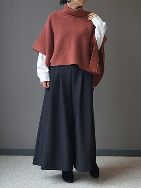 「秋トレンド2021」｜「アイテム（アンサンブル）」を使った、ニコルさん（レディース・158cm）の秋コーディネート