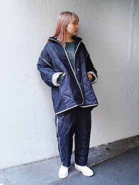 「179/WG（イチナナキュウダブルジー）のアイテム（その他アウター）」を使った、ニコルさん（レディース・163cm）の秋コーディネート
