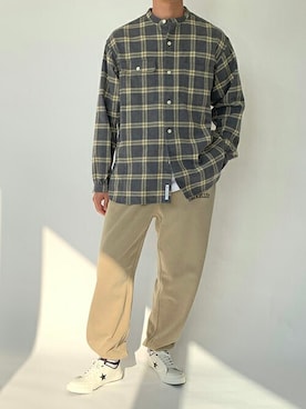 「BROOKLYN OVERALL（ブルックリンオーバーオール）のアイテム」を使った、ニコルさん（メンズ・178cm）の秋コーディネート