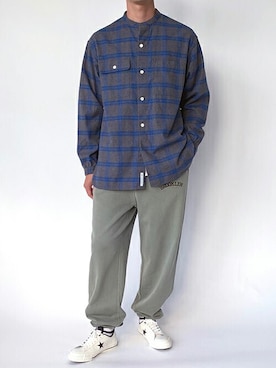 「BROOKLYN OVERALL（ブルックリンオーバーオール）のアイテム」を使った、ニコルさん（メンズ・178cm）の秋コーディネート