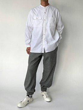 「BROOKLYN OVERALL（ブルックリンオーバーオール）のアイテム」を使った、ニコルさん（メンズ・178cm）の秋コーディネート