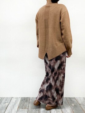 「スリットニット」｜ニコルさん（レディース・158cm）の秋コーディネート