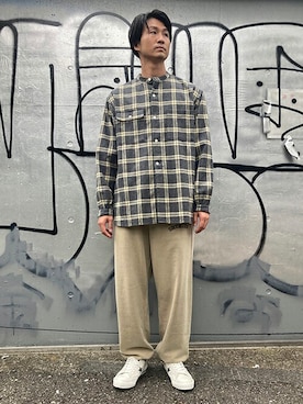 「BROOKLYN OVERALL（ブルックリンオーバーオール）のアイテム」を使った、ニコルさん（メンズ・178cm）の秋コーディネート