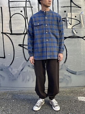 「BROOKLYN OVERALL（ブルックリンオーバーオール）のアイテム」を使った、ニコルさん（メンズ・178cm）の秋コーディネート